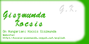 giszmunda kocsis business card